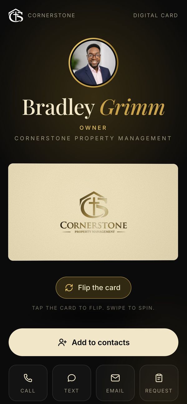 Digital business card on a phone