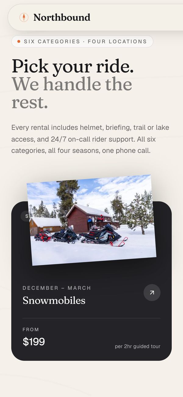 Category cards on a phone