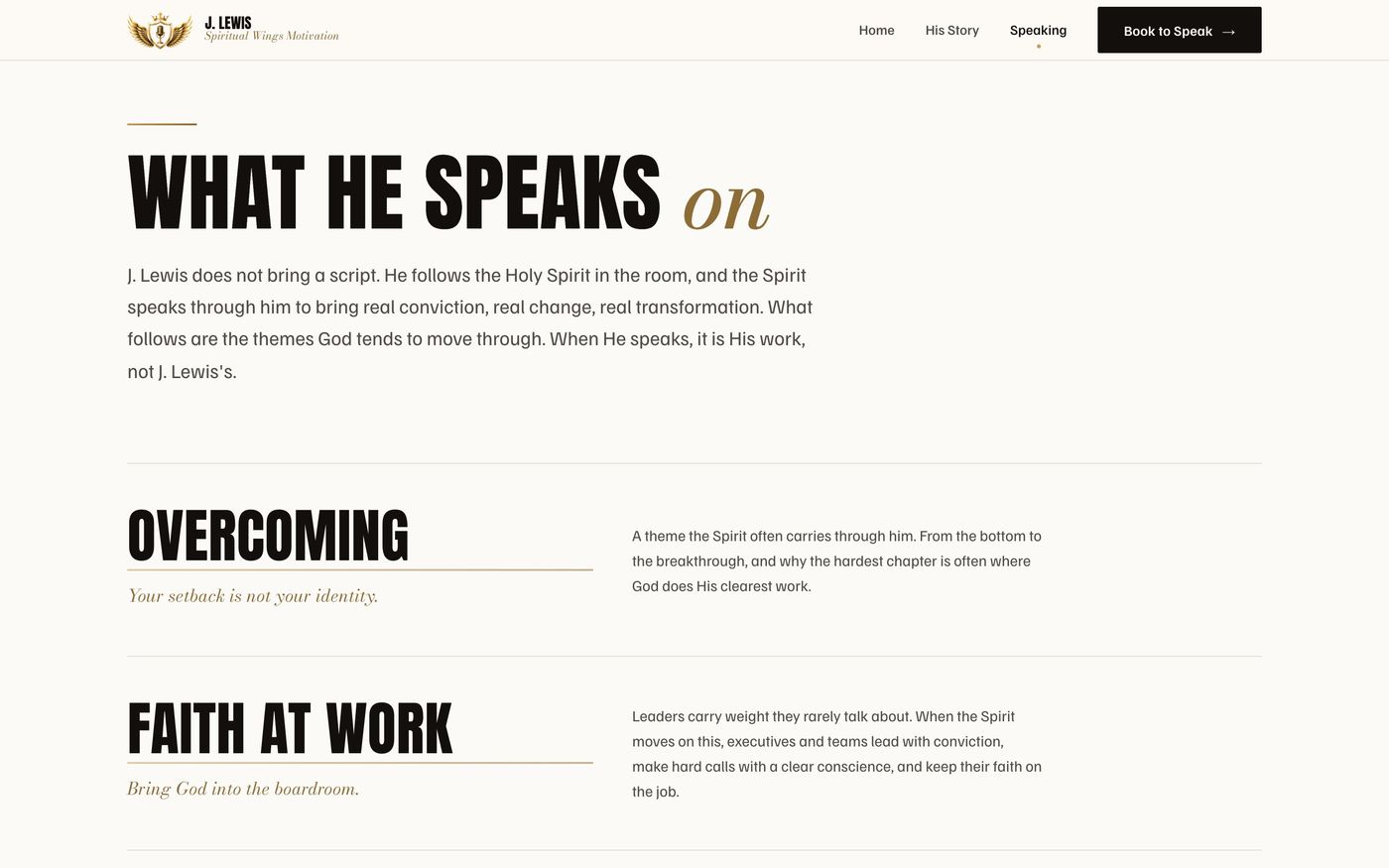 The speaking section header